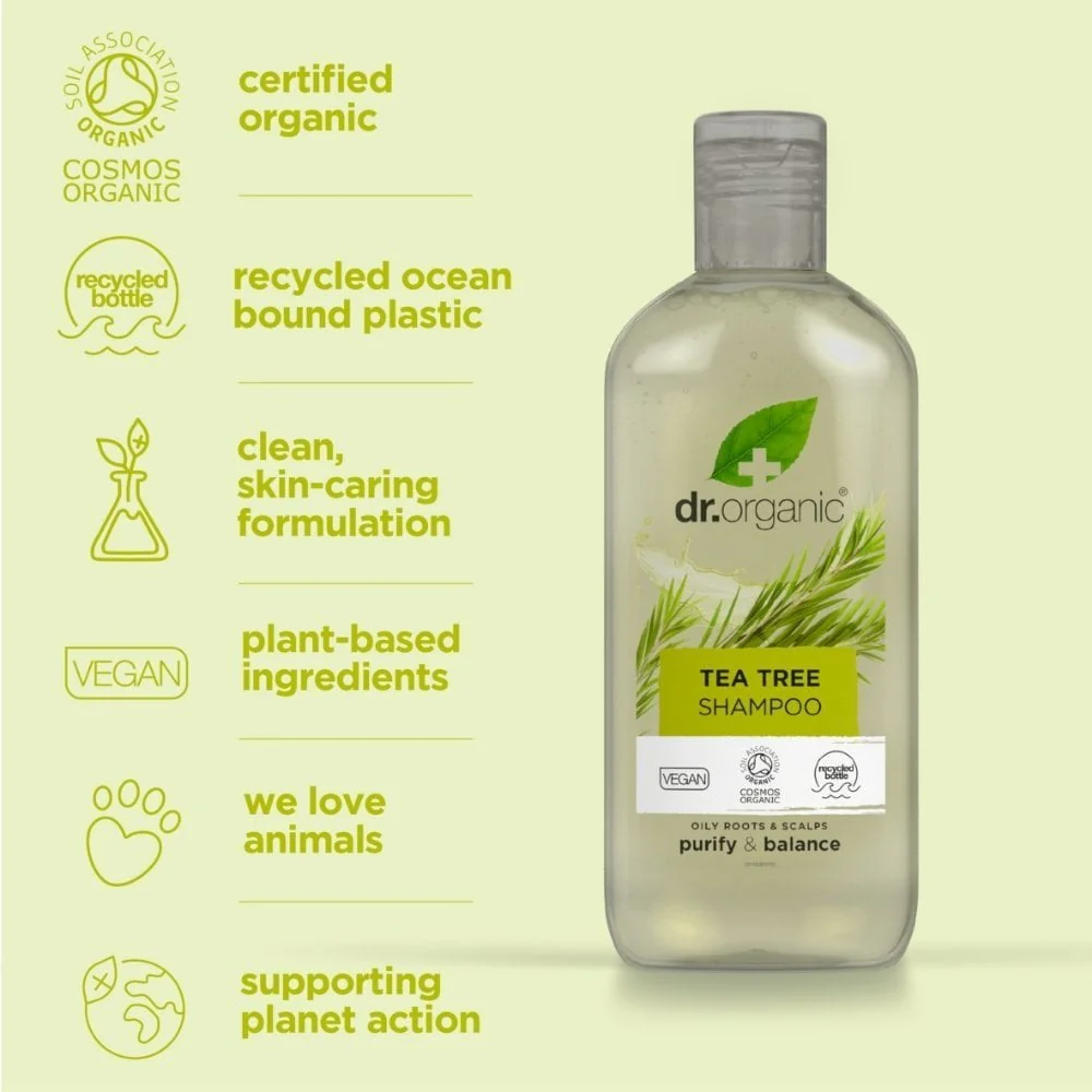 Dr. Organic Tea Tree Shampoo & Conditioner Twin 2 x 265ml - Image 2