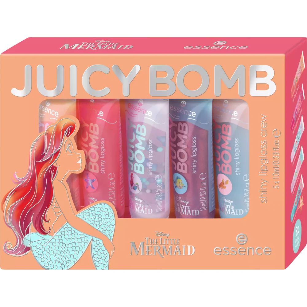 Essence Disney The Little Mermaid Juicy Bomb Lip Gloss Set 5 x 10ml