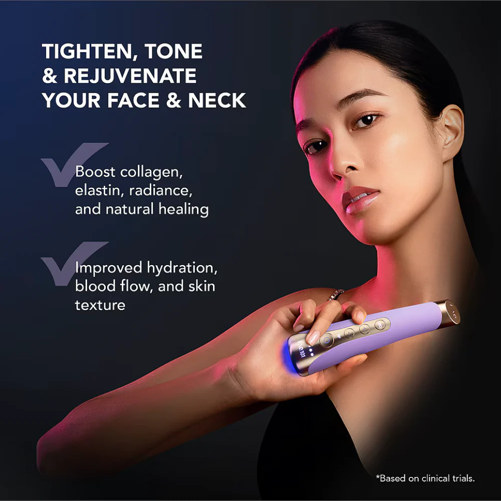 FOREO FAQ 101 Radio Frequency & Red Light Facial Rejuvenation Wand Amethyst - Image 3