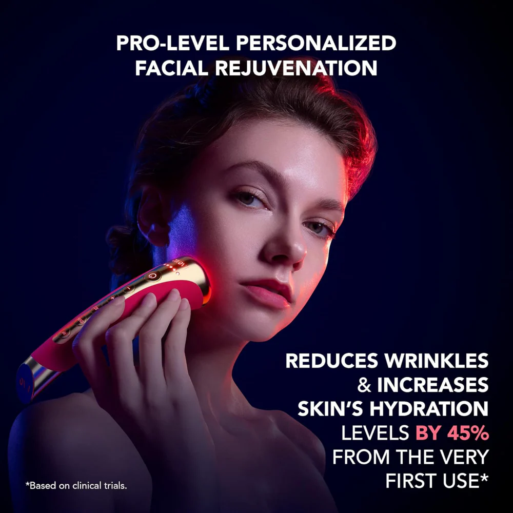 FOREO FAQ 102 High Frequency & Red Light Facial Rejuvenation Wand Pink Ruby - Image 3