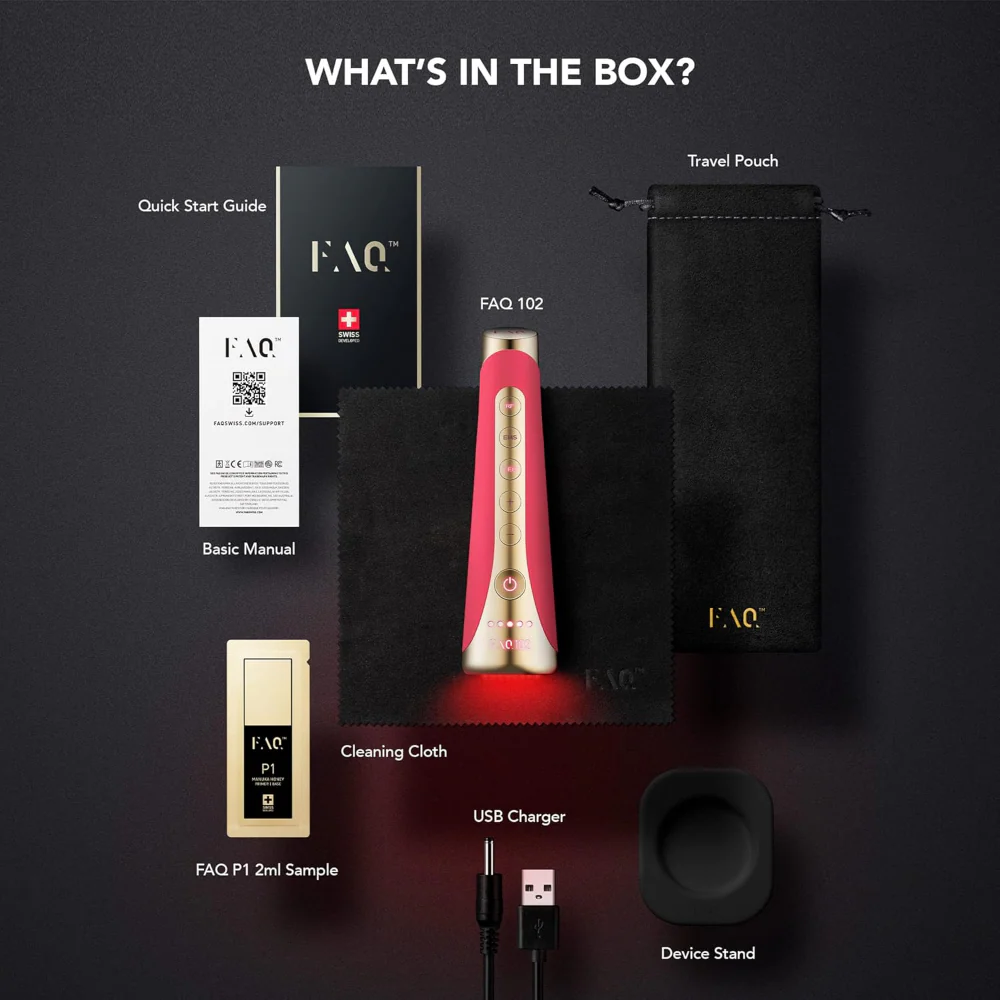 FOREO FAQ 102 High Frequency & Red Light Facial Rejuvenation Wand Pink Ruby - Image 5