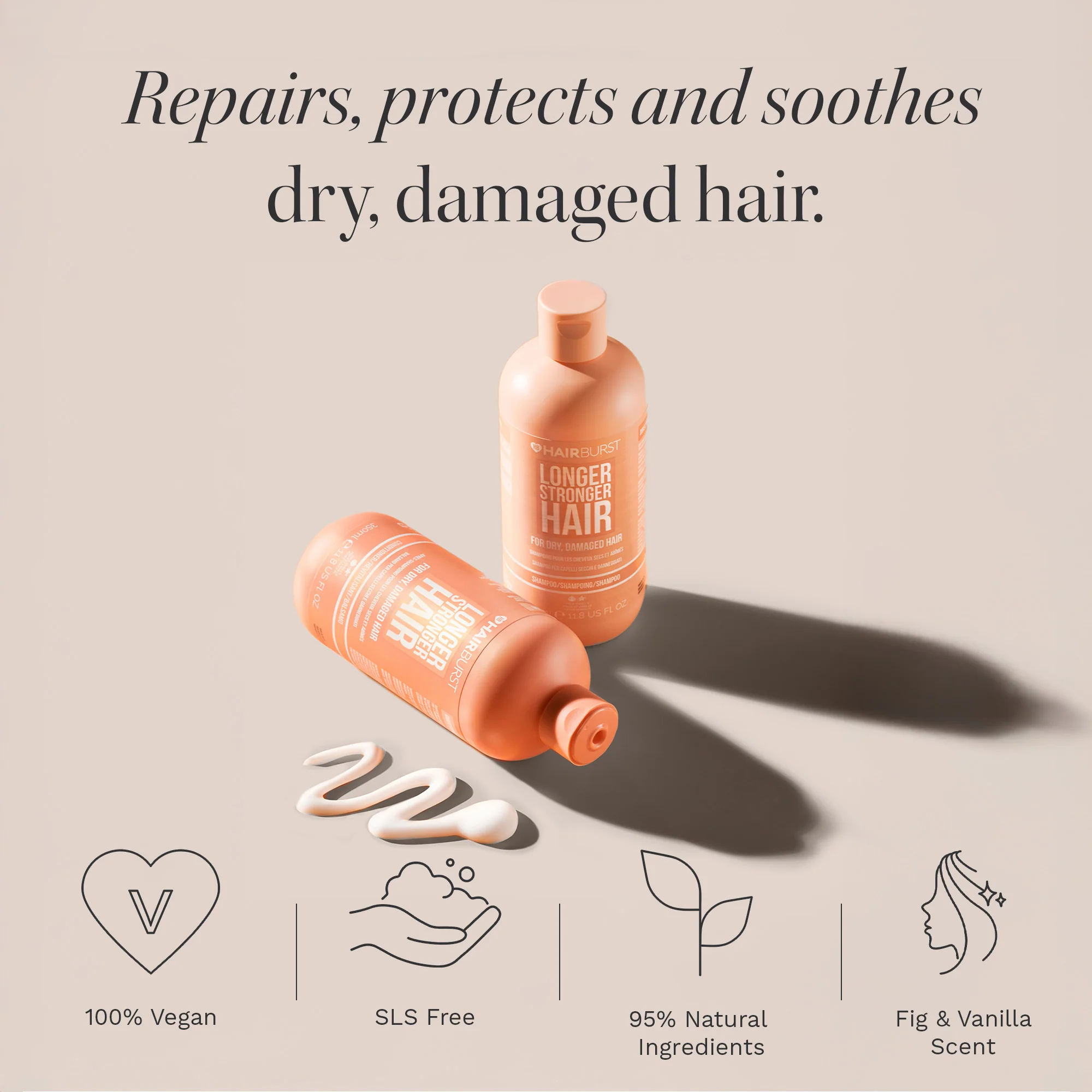 Hairburst Dry & Damaged Hair Shampoo & Conditioner Duo 2 x 350ml - Image 2