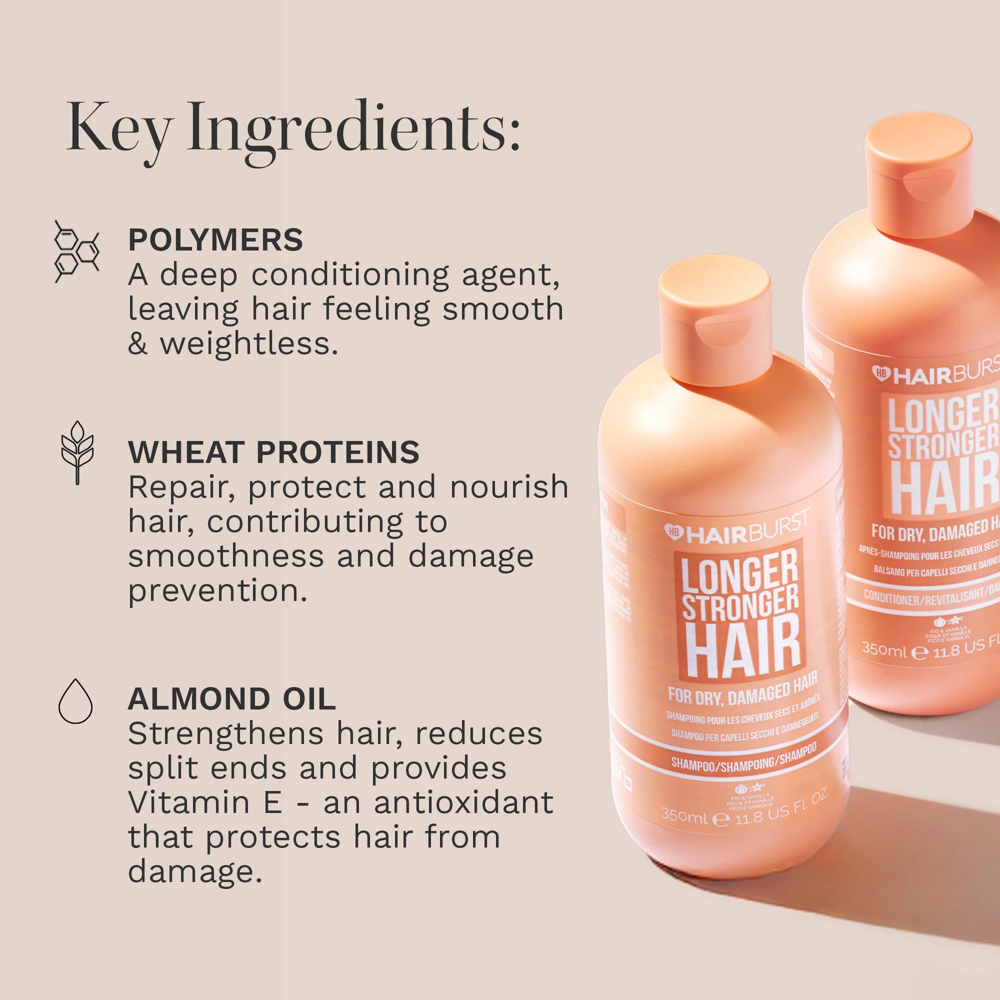 Hairburst Dry & Damaged Hair Shampoo & Conditioner Twin 2 x 350ml - Image 6