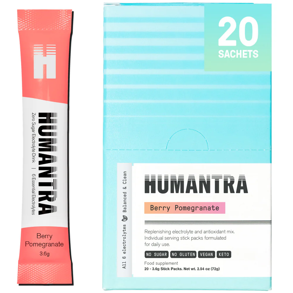 Humantra Berry Pomegranate Electrolyte Powder Hydrating Supplement x20