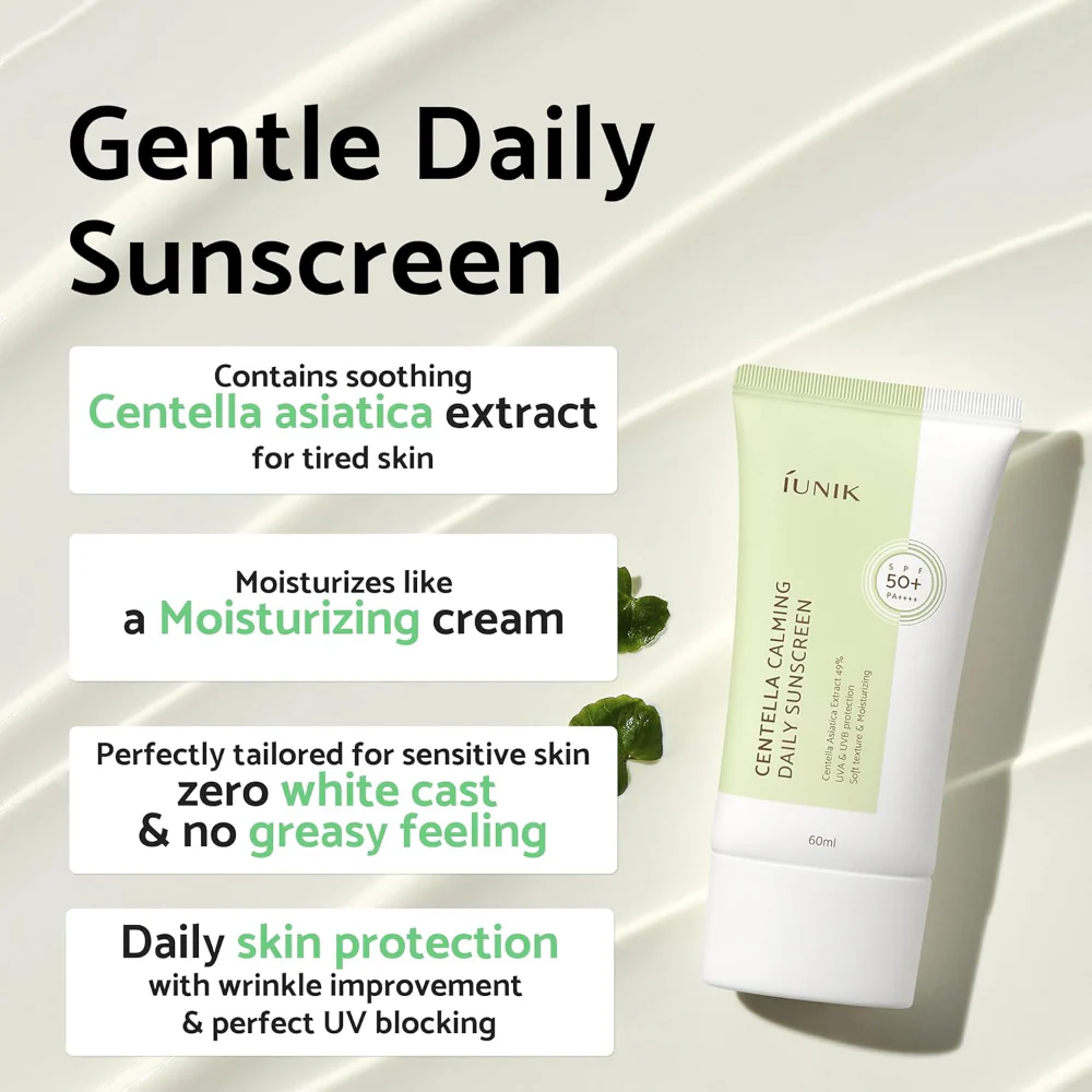 IUNIK Centella Calming Daily Sunscreen PA++++ SPF50 60ml - Image 5