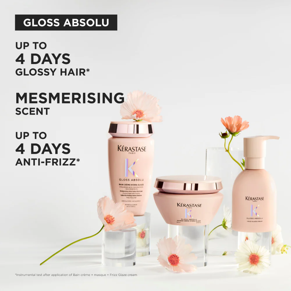 Kérastase Gloss Absolu Bain Crème Hydra-Glaze Shampoo 250ml & Mask For Thick Frizzy Hair 200ml Twin - Image 6