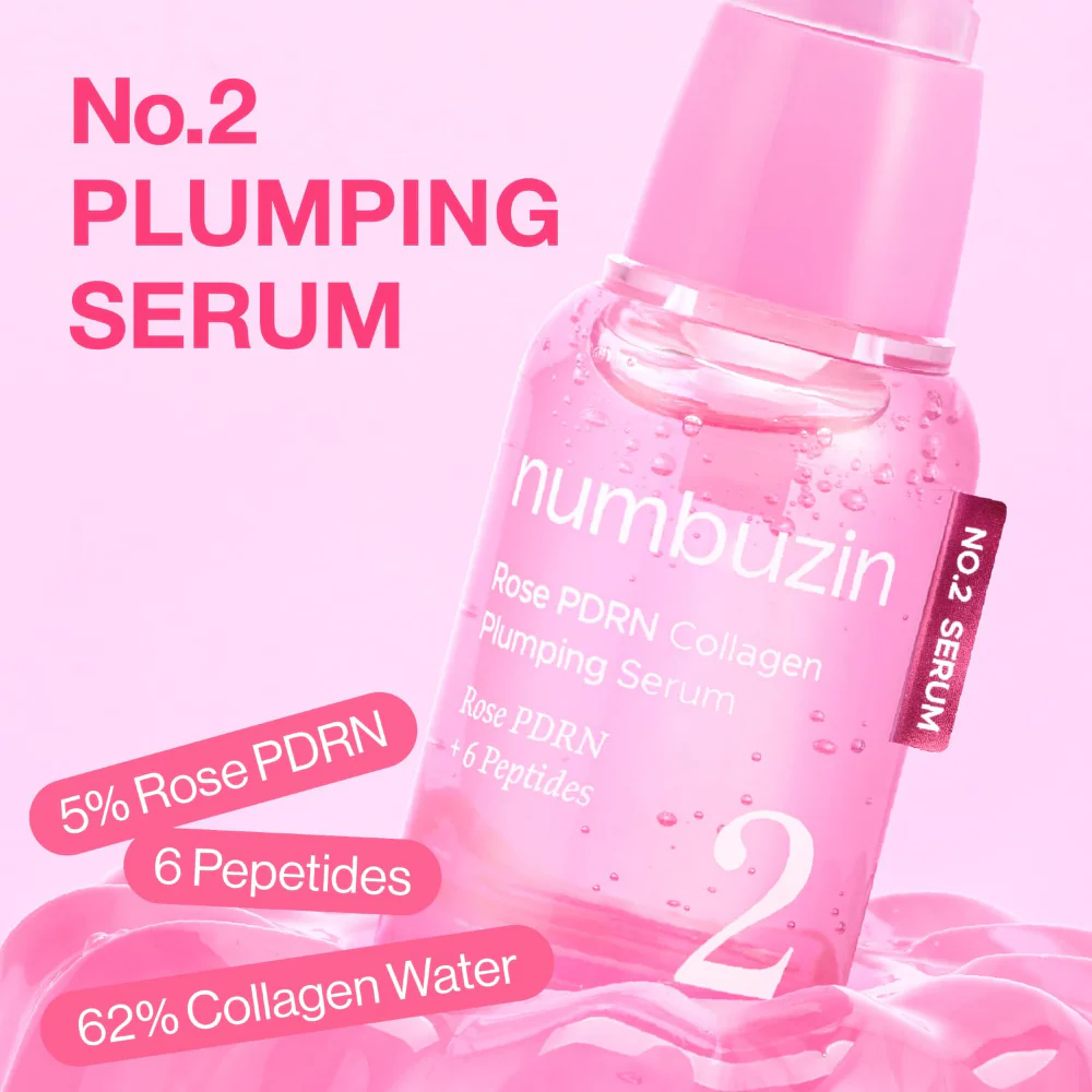 Numbuzin No. 2 Rose PDRN Collagen Plumping Serum 30ml - Image 3