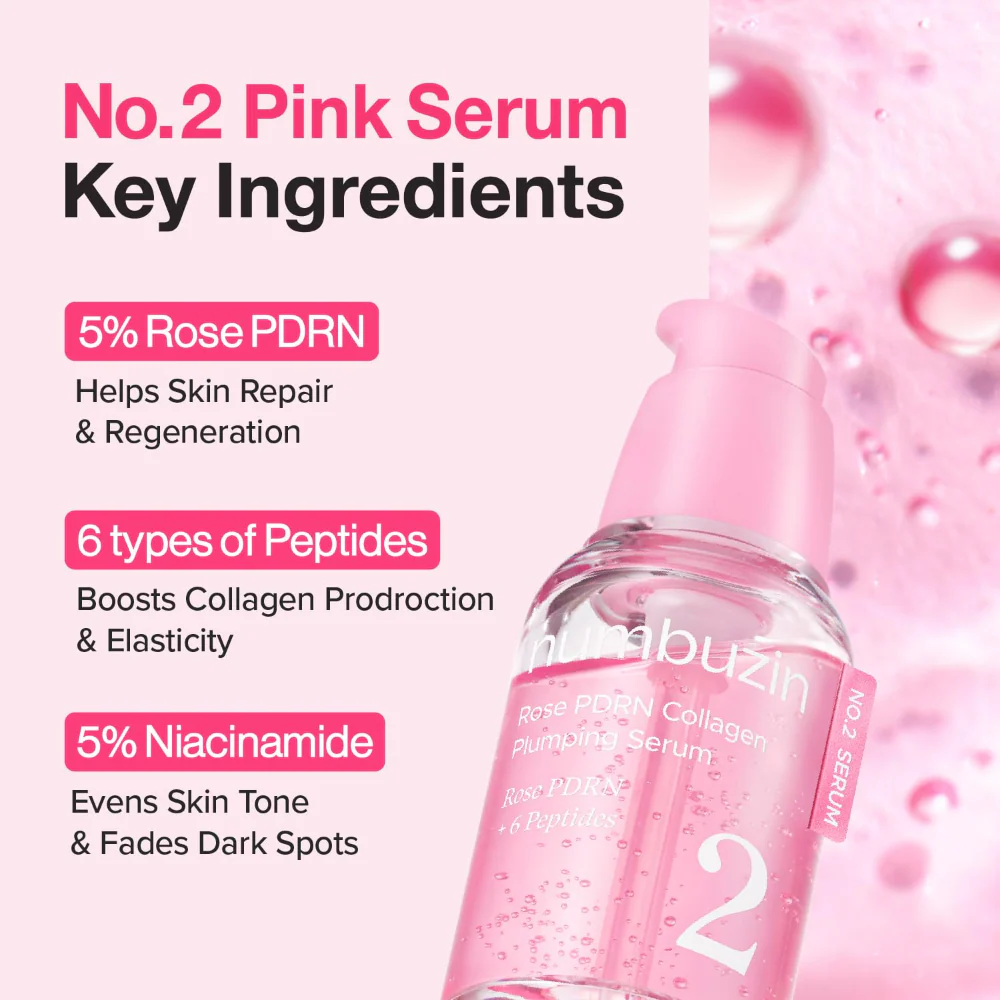 Numbuzin No. 2 Rose PDRN Collagen Plumping Serum 30ml - Image 6