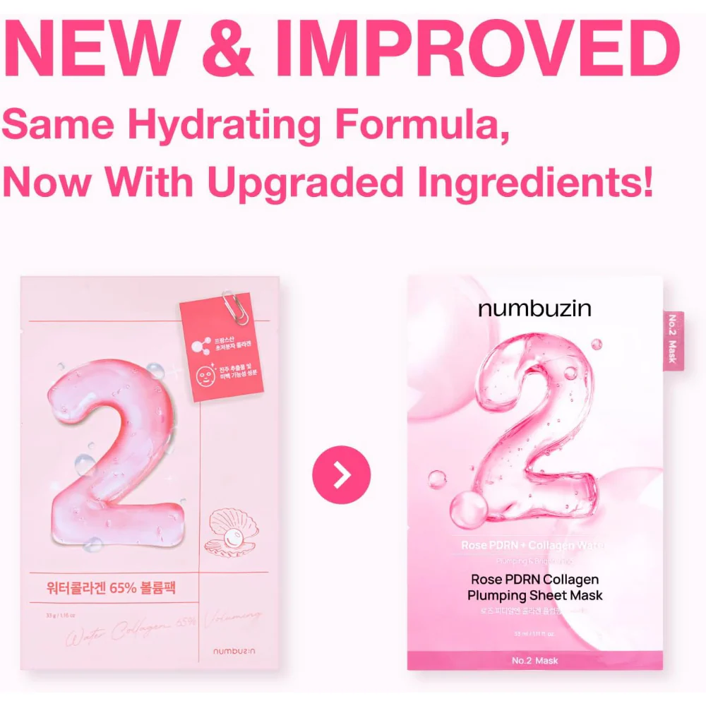 Numbuzin No. 2 Rose PDRN Collagen Plumping Sheet Mask 5 x 33ml - Image 3