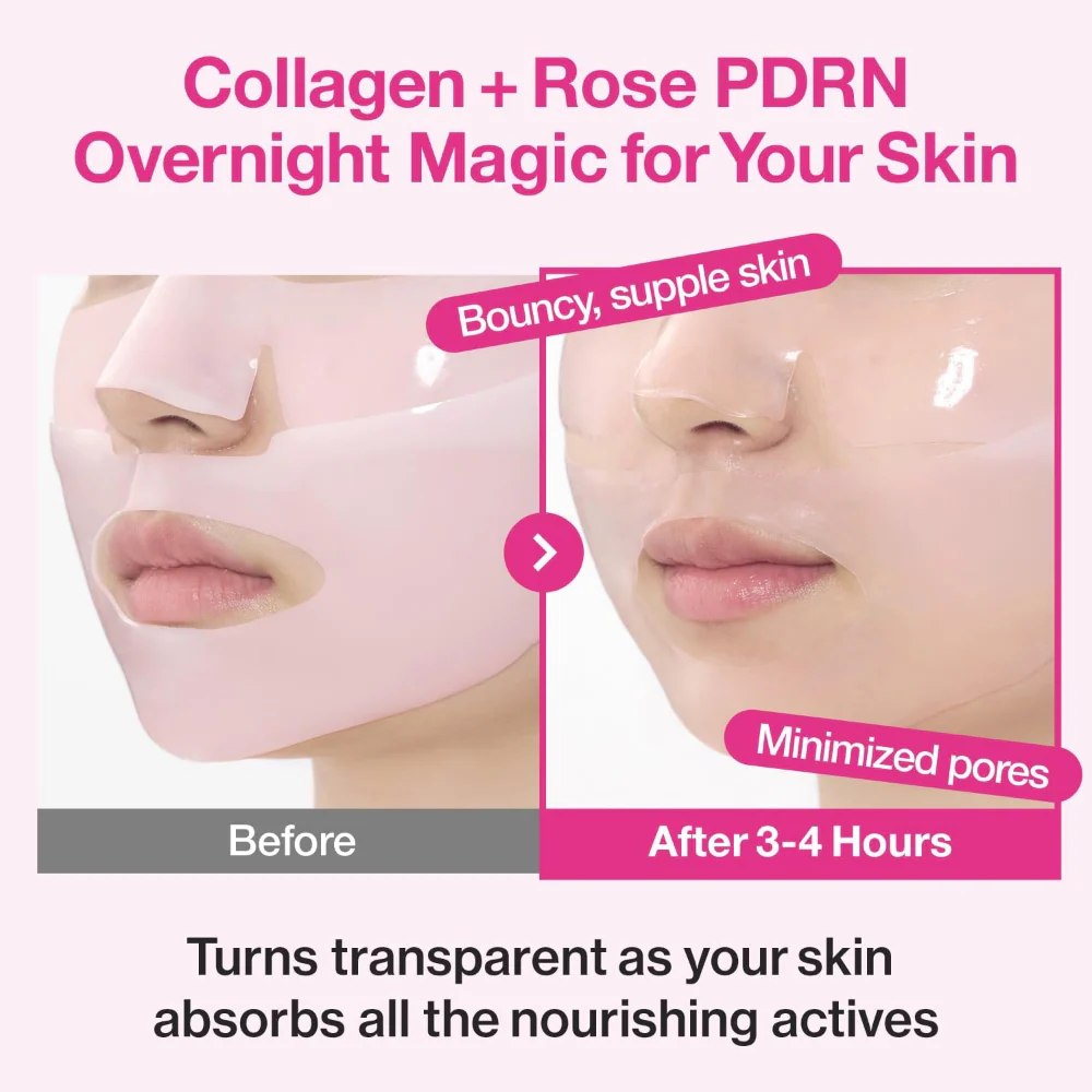 Numbuzin No. 2 Rose PDRN Overnight Collagen Gel Mask 4 x 37g - Image 3