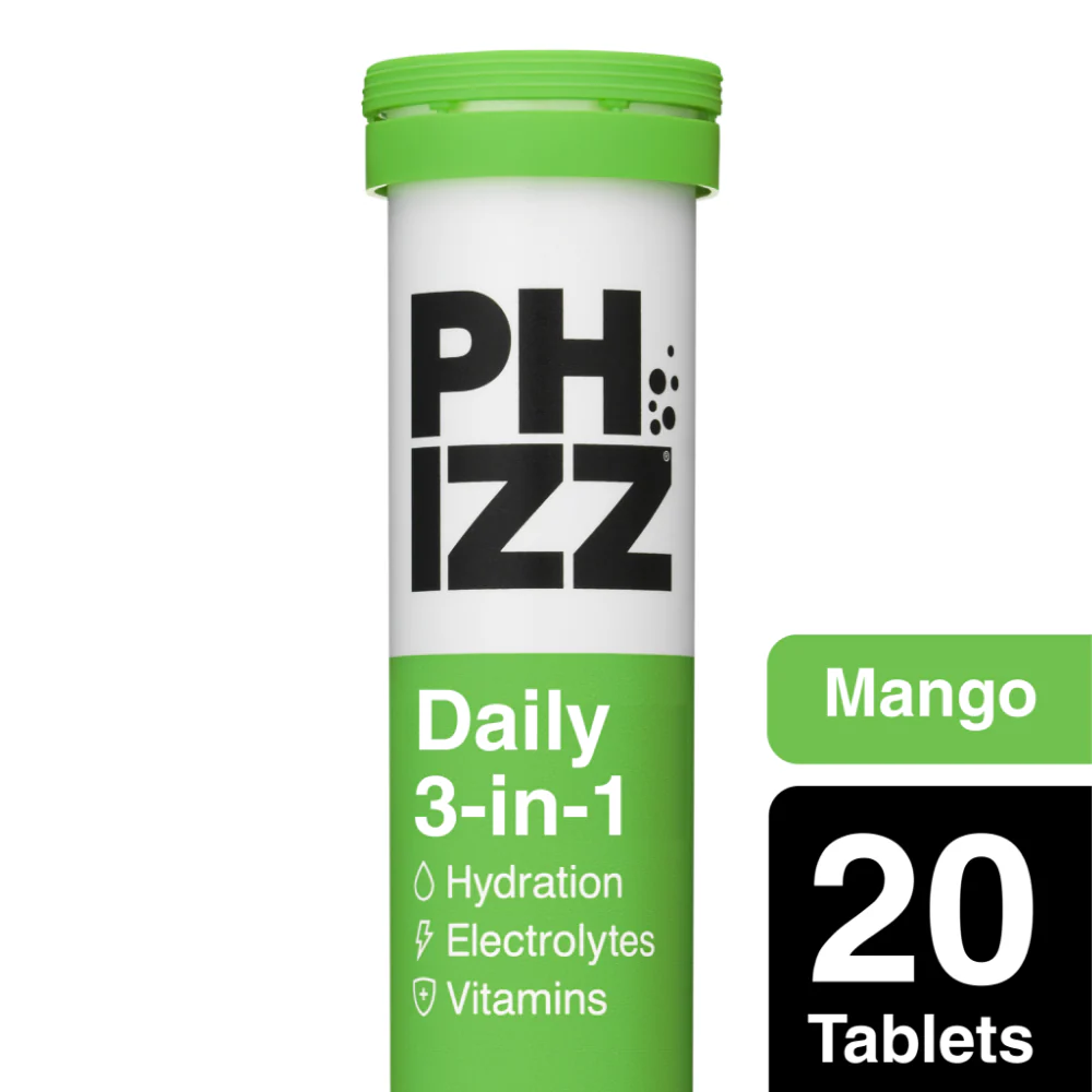 Phizz Daily 3-in-1 Hydration, Electrolytes & Vitamins Effervescent Tablets Mango 20 Tablets - Image 2