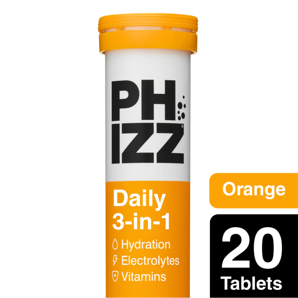 Phizz Daily 3-in-1 Hydration, Electrolytes & Vitamins Effervescent Tablets Orange 20 Tablets - Image 2