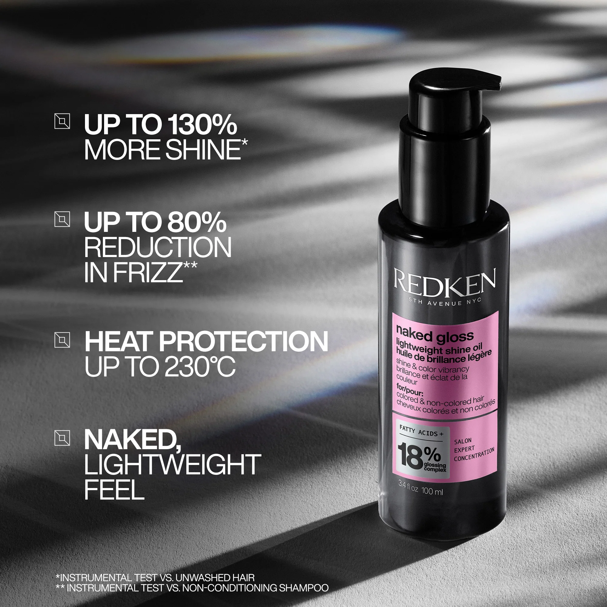 Redken Acidic Colour Gloss Shampoo 300ml, Conditioner 300ml & Naked Gloss Lightweight Hair Oil 100ml Trio - Image 4