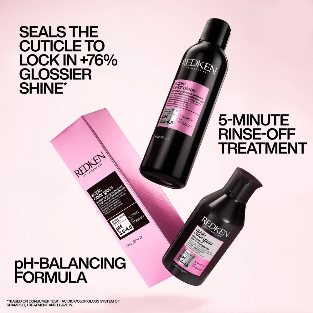 Redken Acidic Colour Gloss Shampoo 300ml, Gloss Treatment 237ml & Conditioner 300ml Trio - Image 3