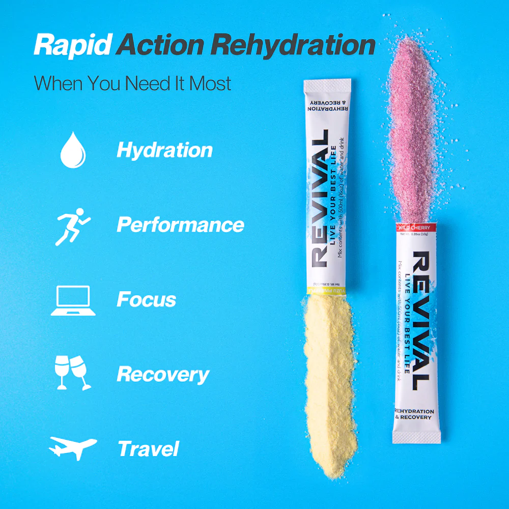 Revival Lemon & Lime Rehydration & Recovery Electrolyte Drink Mix x6 - Image 4