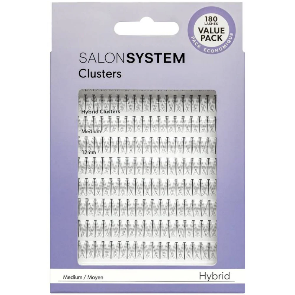 Salon System Individual Cluster Lashes Value Pack Hybrid Medium Black