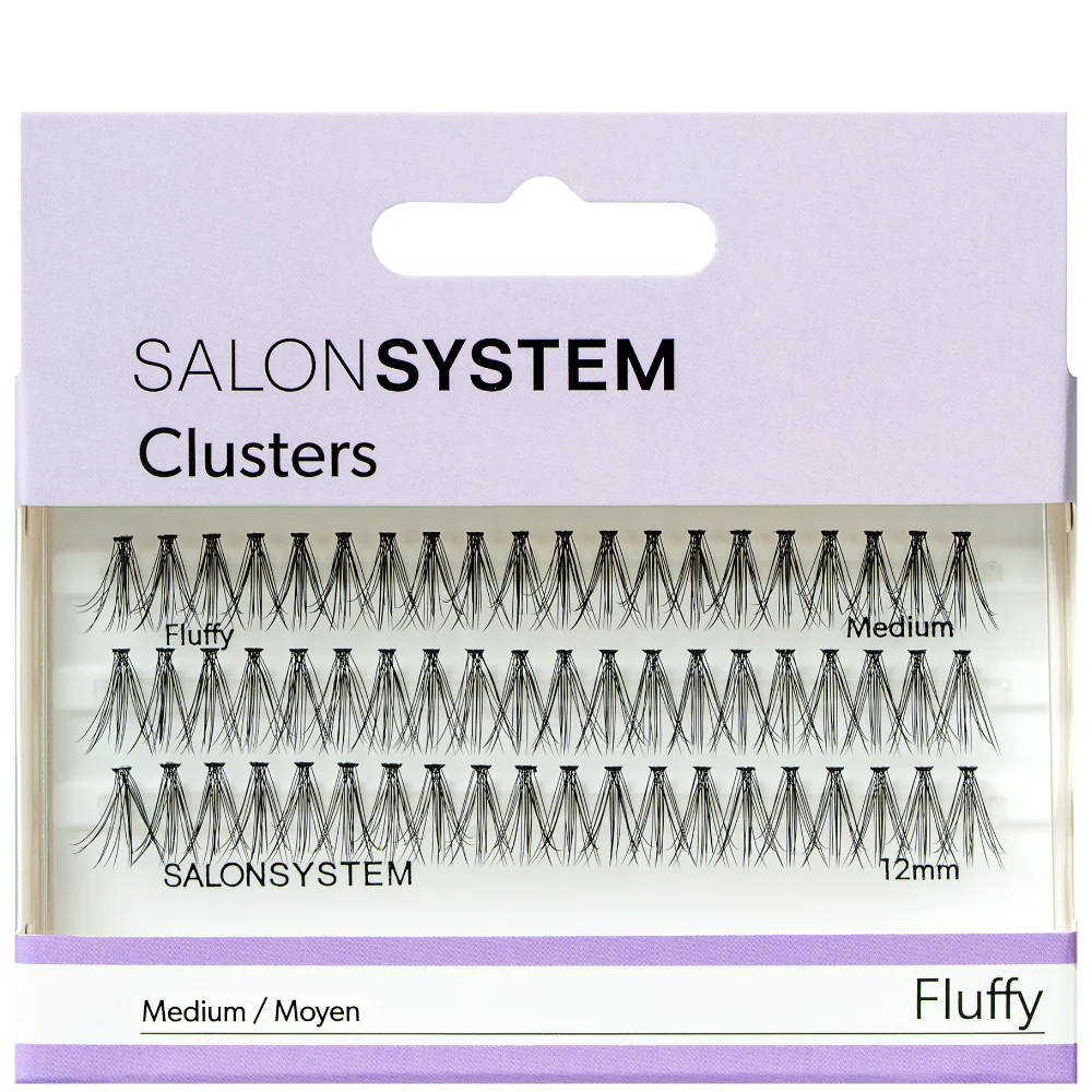 Salon System Individual Lashes Black Fluffy Medium