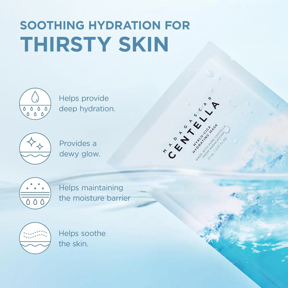 Skin1004 Madagascar Centella Hyalu-Cica Hydrating Sheet Mask 23ml - Image 5