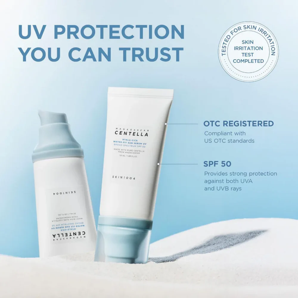 Skin1004 Madagascar Centella Hyalu-Cica Water-Fit Serum PA++++ SPF50+ Duo 2 x 50ml - Image 5