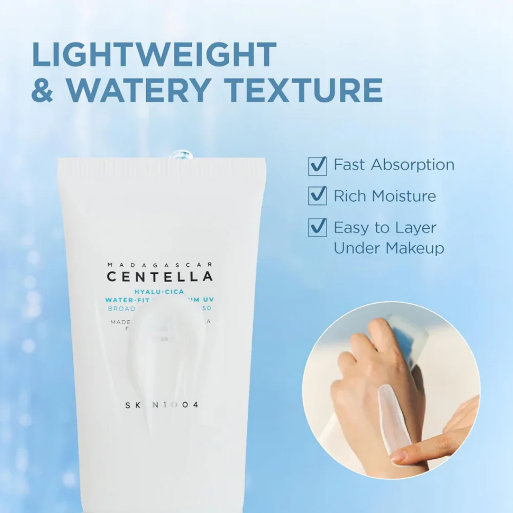 Skin1004 Madagascar Centella Hyalu-Cica Water-Fit Serum PA++++ SPF50+ Duo 2 x 50ml - Image 8