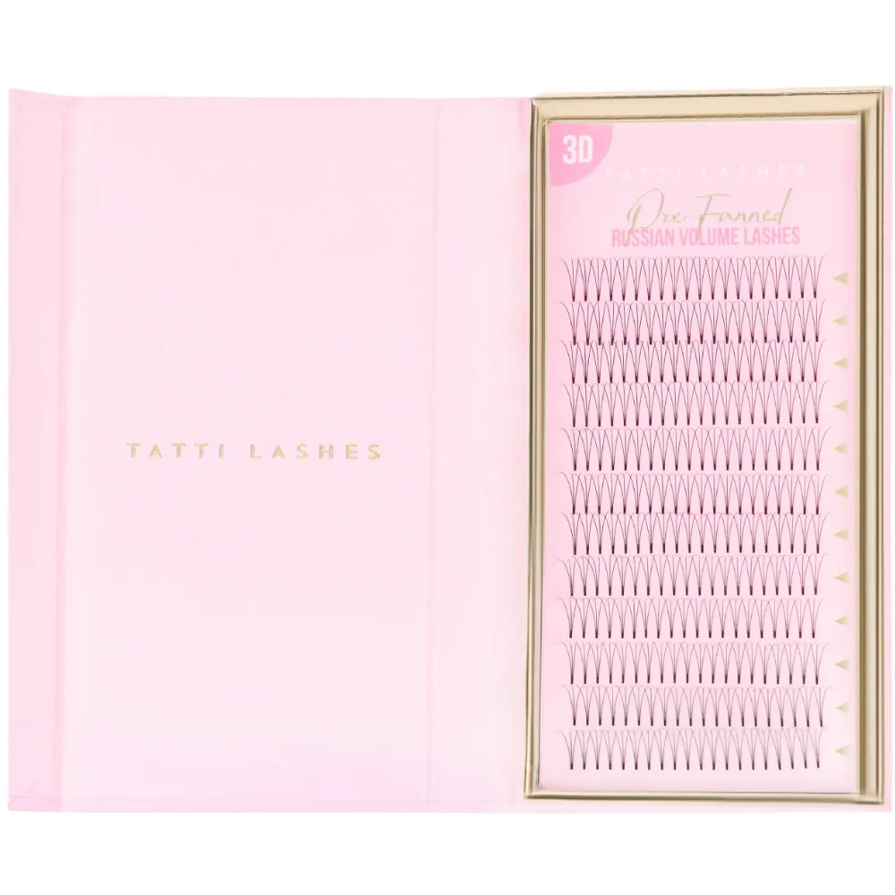 Tatti Lashes 10mm D Curl Pre-Fanned Russian Volume 3D Individual Lashes Black - Image 2