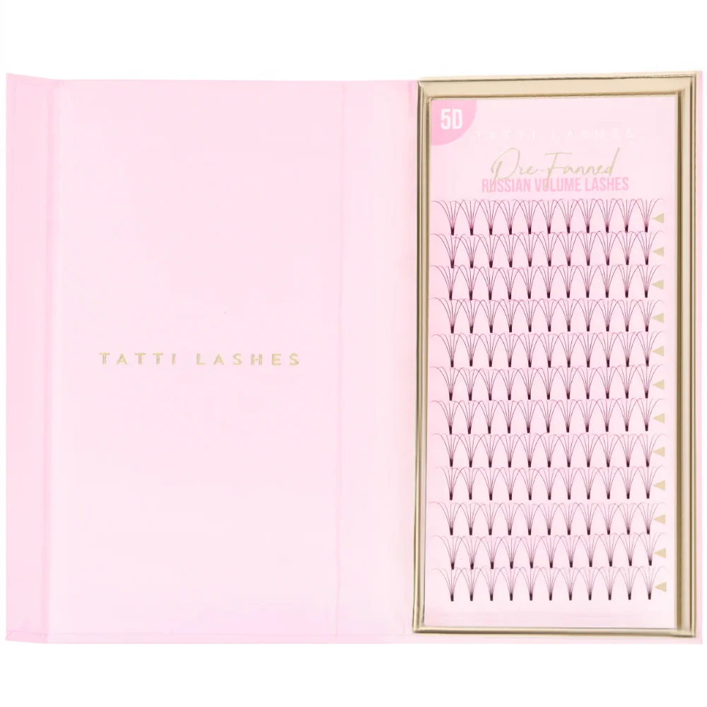 Tatti Lashes 11mm D Curl Pre-Fanned Russian Volume 5D Individual Lashes Black - Image 3