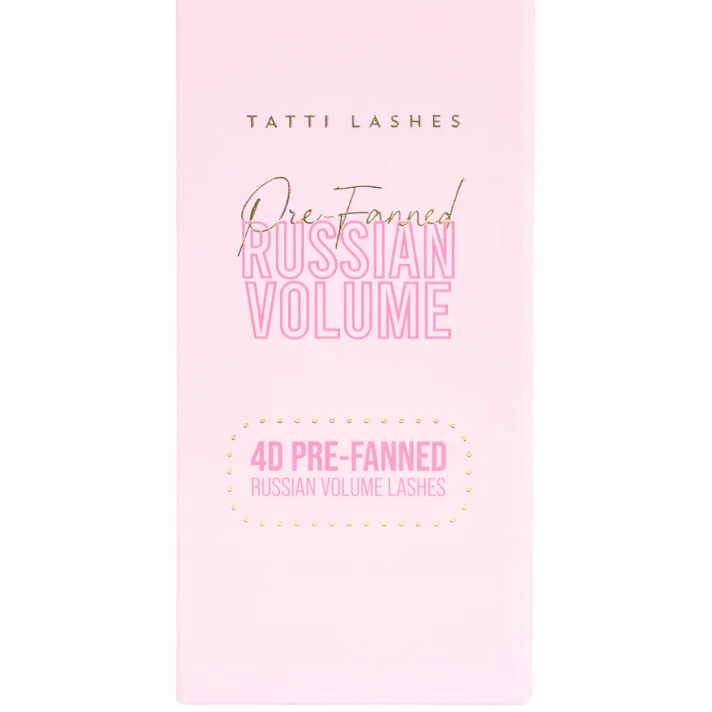 Tatti Lashes 14mm D Curl Pre-Fanned Russian Volume 4D Individual Lashes Black