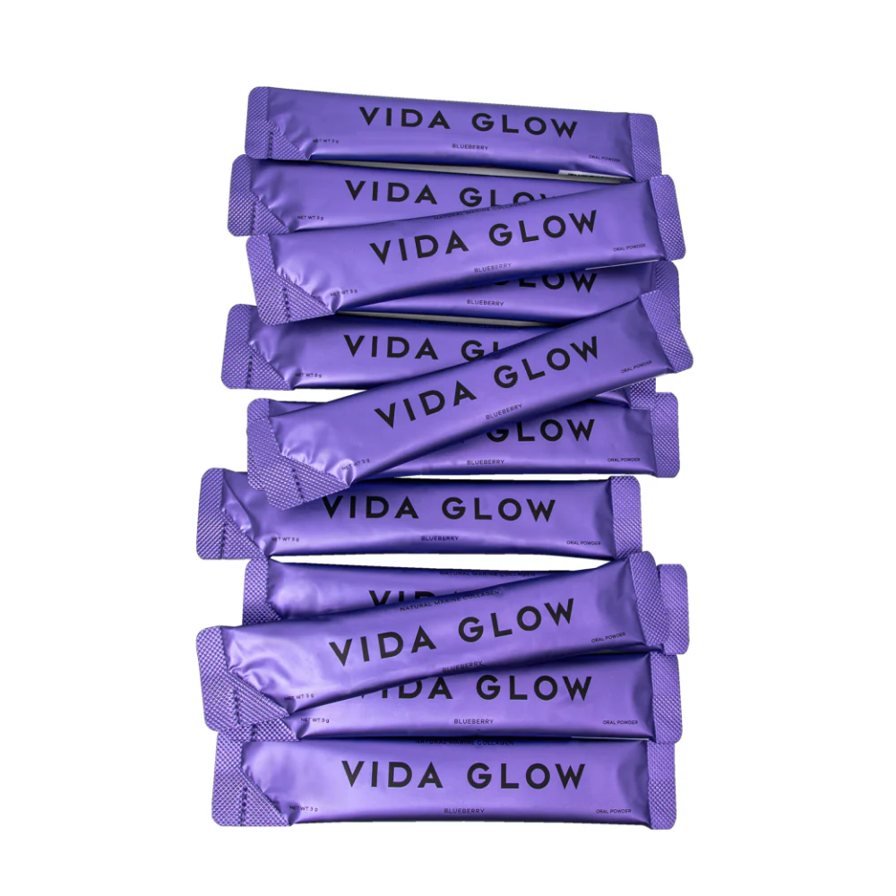 Vida Glow Natural Marine Collagen Supplement Blueberry Sachets x30 - Image 2